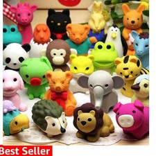35Pcs Animal Erasers Desk Pets for Kids Animal Pencil Erasers Bulk Puzzle Era...