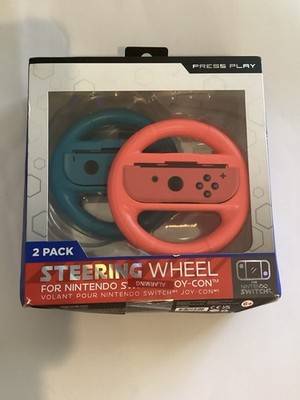 New 2 Pack Nitendo Switch Steering Wheel Press play coral blueRacing Wheel Mario