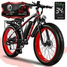 Off-road Electric Bike for Adult 1500W 60Mile 34MPH 26'' Fat Tire Mountain Ebike