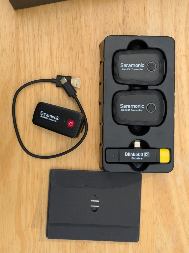 Saramonic Blink500 B2 micrófono inalámbrico de doble canal cámara y receptor de iPhone Foto 3 de 4