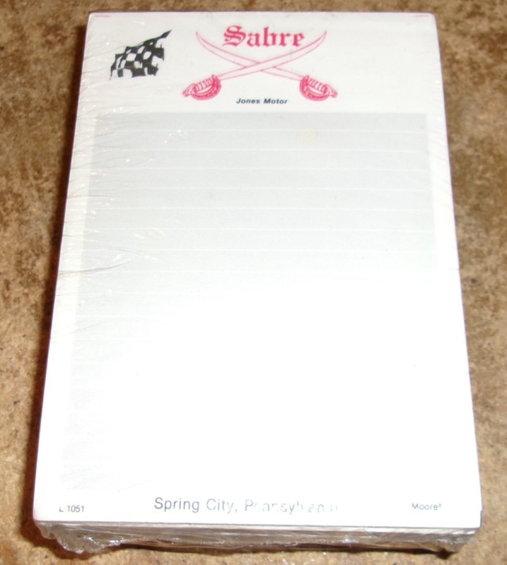10-lot sabre jone motor 6"x 4.25" memo pads sealed new