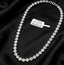 100% Authentic Swarovski Angelic Tennis Necklace Round Crystal Silver Gift Box