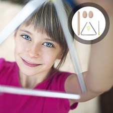 Juego de instrumentos de percusión triángulo duradero de colores surtidos para música y ritmo