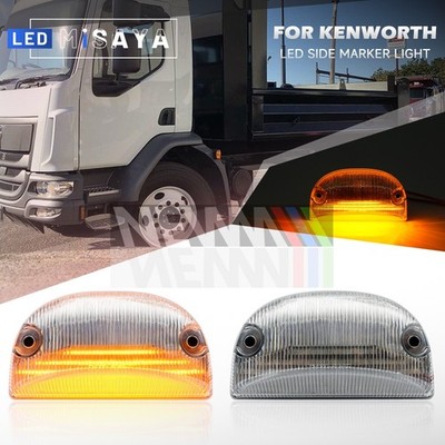 Pair LED Side Step Turn Signal Indicator Side Light for 13-23 Kenworth K270 K370