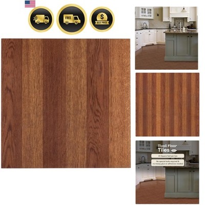 Tivoli Self Adhesive Vinyl Floor Tiles, 45 Tiles - 12'' x 12'', Medium Oak Plan...