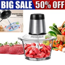 Electric Mini Chopper Glass Bowl Small Food Processor Garlic Vegetable Crusher