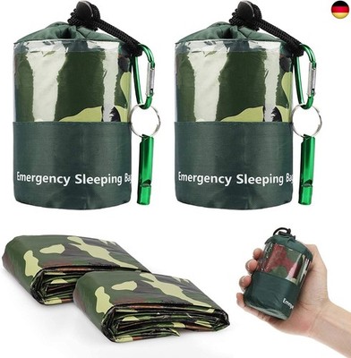 EEEKit Notfall Schlafsack, 2 Stück Leicht Wasserdicht Überlebenssack, Thermo N