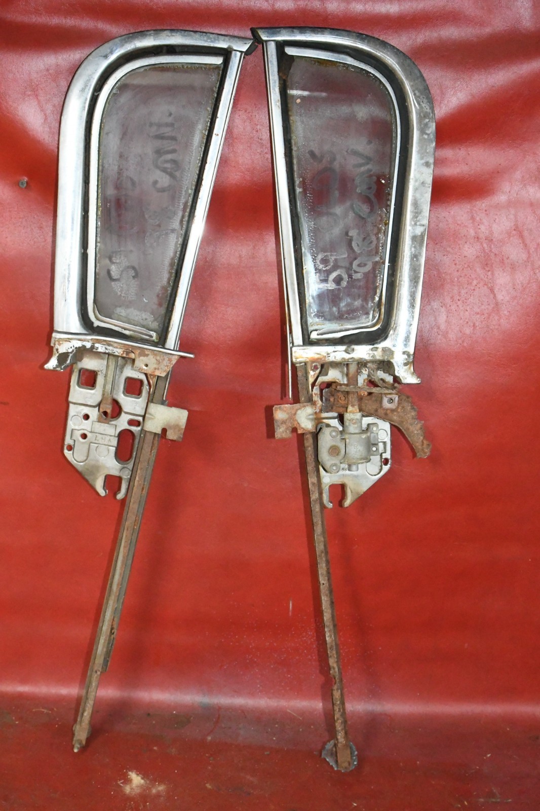 1959 1960 Impala Convertible ONLY Vent Wing Window Frame Set Olds Pontiac Buick