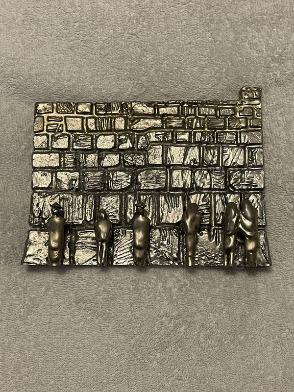 Western Wall Menorah  by  Yaacov Heller Pewter 24K Gold Sterling Silver RARE