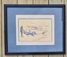 Pencil Drawn Picture of 1957 Chevrolet Bel Air Sport Coupe