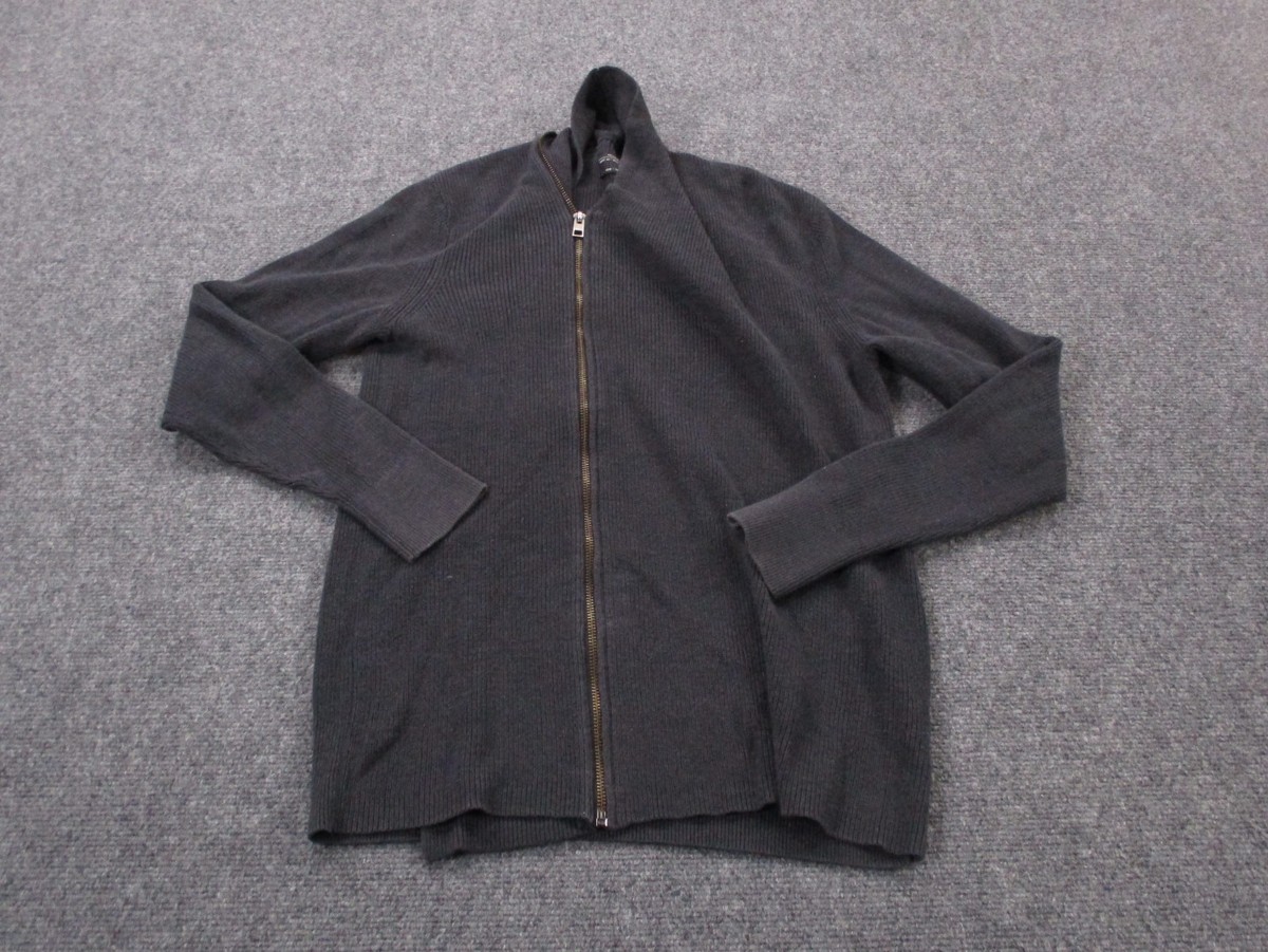Allsaints Jacket Women S Black Ribbed Zip Sweater Casual | eBay