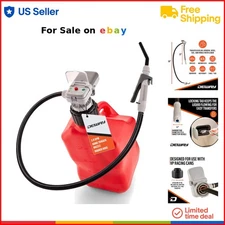 Automatic Fuel Transfer Pump Plastic 59 inch Hose Hand Nozzle Portable Gas Di...
