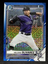 2021 Bowman Chrome - Prospects Helcris Olivarez #BCP-154 Blue Mojo Refractor...