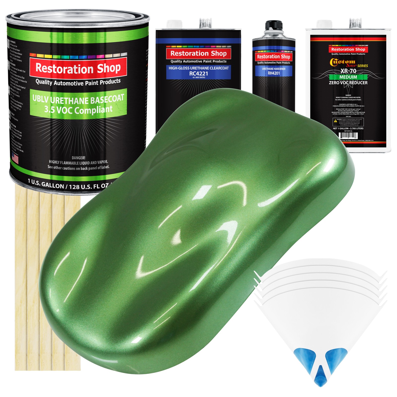 Medium Green Metallic Gallon Kit Low VOC URETHANE BASECOAT Car Auto Paint Kit