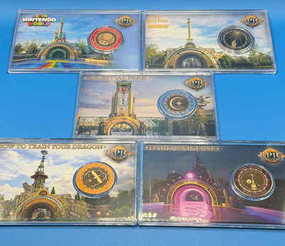 Epic Universe First Anniversary One Year 5 Bronze Coin Set of Portals
