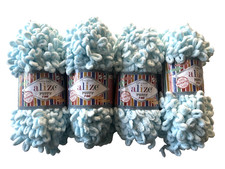 Lot of 4 Alize Puffy Fine Color Yarn Fancy Un...