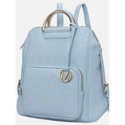 MKF Collection Signature Women Backpack, Vegan Leather Travel Bag Light Blue