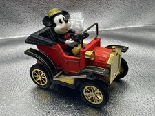 DISNEY Mickey Mouse Wind-Up Lever Car Masudaya Japanese Toy Vintage 1981