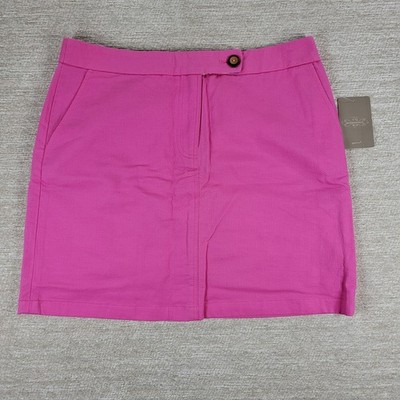 Anthropologie Vanessa Virginia Mini Skirt Sz 10 Pink Textured Cotton Summer NEW