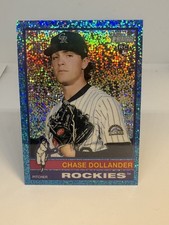 2025 Topps Heritage Chase Dollander Chrome RC Light Blue Sparkle SP #713 Rockies