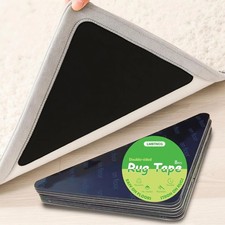 8 PCS Non Slip Triangle Rug Grippers Double Sided Carpet Tape Anti Curl Pads