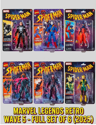 Hasbro Marvel Legends Spider-Man Retro Cardback Wave Full Set 6 Figures New NIB