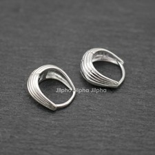 Baby Size Girls Small Dainty Teardrop Hoop Sterling Silver 925 Earrings A4678