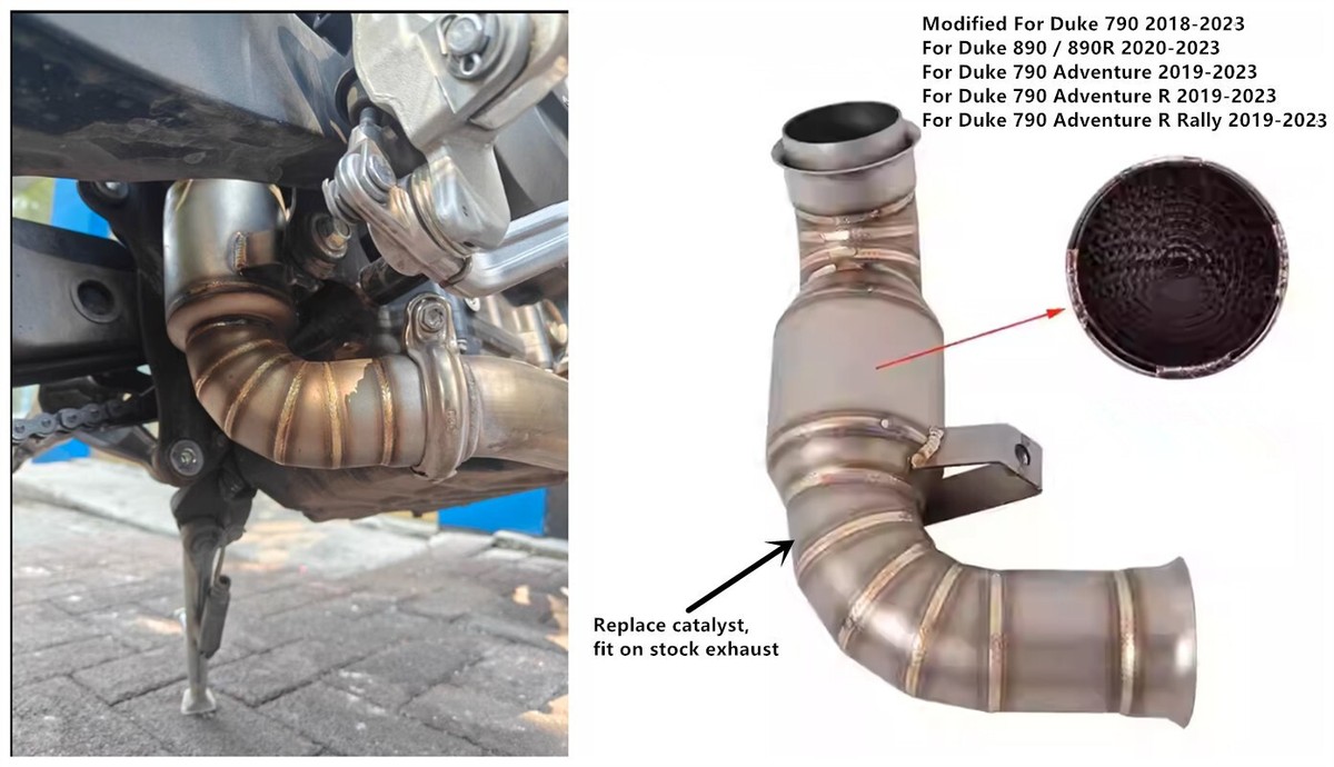 Slip On Motorcycle Exhaust Modified Mid Link Pipe For 790 Duke ADV 890/890R Duke Slip On Motorcycle Exhaust Modified Mid Link Pipe For 790 Duke ADV 890/890R Duke