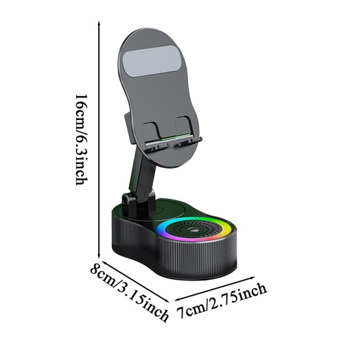 Desk Adjustable Phone Stand RGB Light With Microphones And Bluetooth Speakers - Photo 2 sur 14
