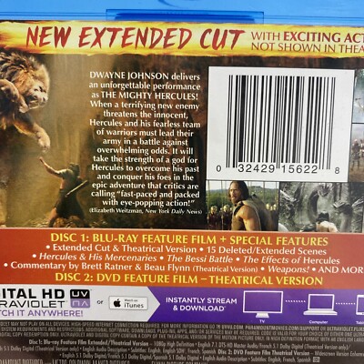 Hercules (2014 DVD And Blu-Ray) Dwayne The Rock Johnson NO DIGITAL