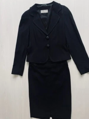 Max Mara Kostüm Gr.38 extravagant und edel Farbe: dunkelblau - Bild 1 von 4