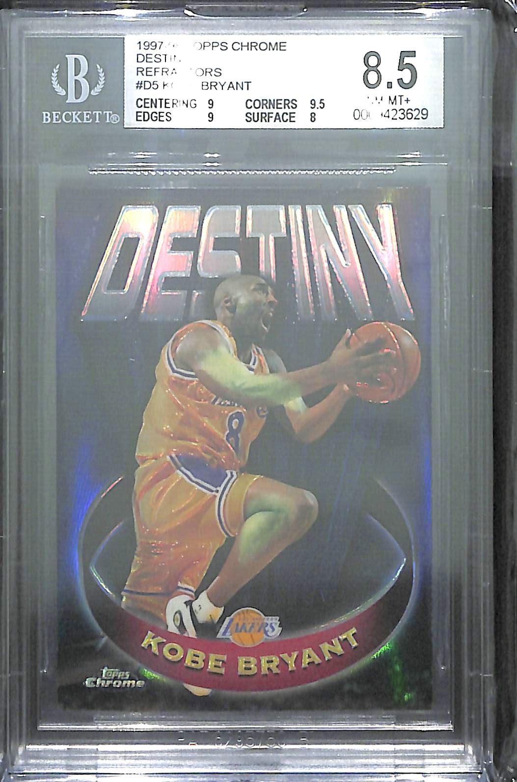 Kobe Bryant 1997 Topps Chrome #D5 Destiny - Refractor Price Guide