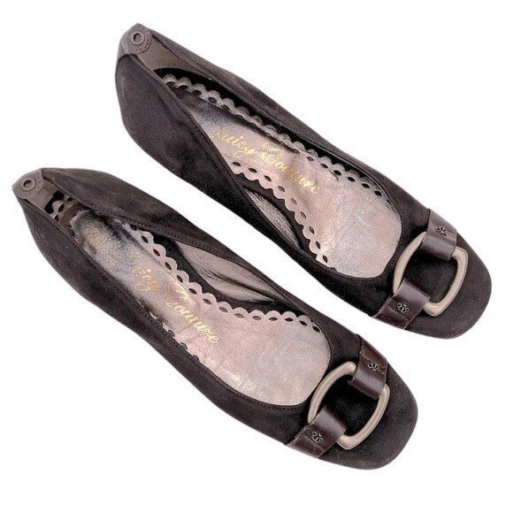 Juicy Couture винтажный сделано в Италии замши коричневый квадратный носок туфли-лодочки 7 - Изображение 3 из 4