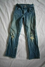 WRANGLER Boy's Size 10 Slim Cowboy Cut Pro-Rodeo Jeans 13MWZBP Destroyed, Grunge