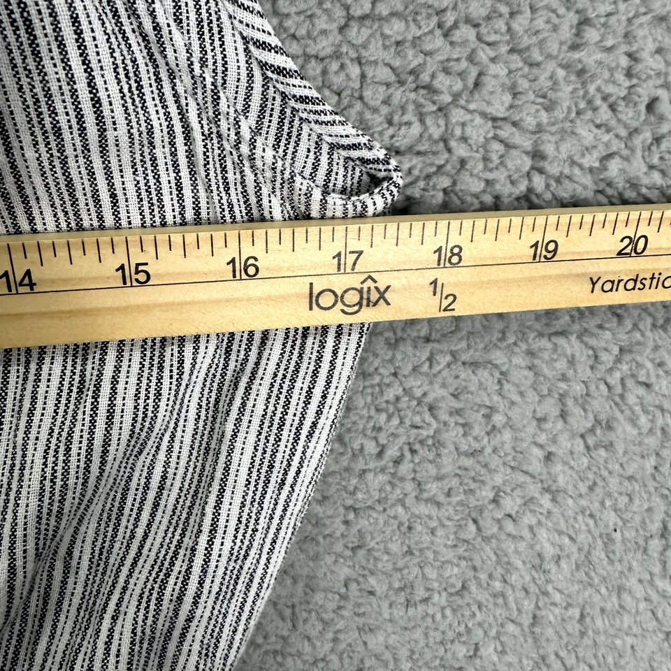 Antiguo Mameluco Azul Marino Para Mujer Pequeño Azul Rayas Halter Bolsillos Mezcla de Lino Playa Boho Foto 4 de 4