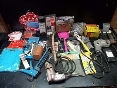 JUNK DRAWER LOT Random misc Vintage Modern Garage Tools broken Parts Repair 
