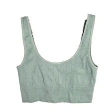 Womens Gap Body Green Ribbed Seamless Bralette Polyamide Spandex Blend Size M