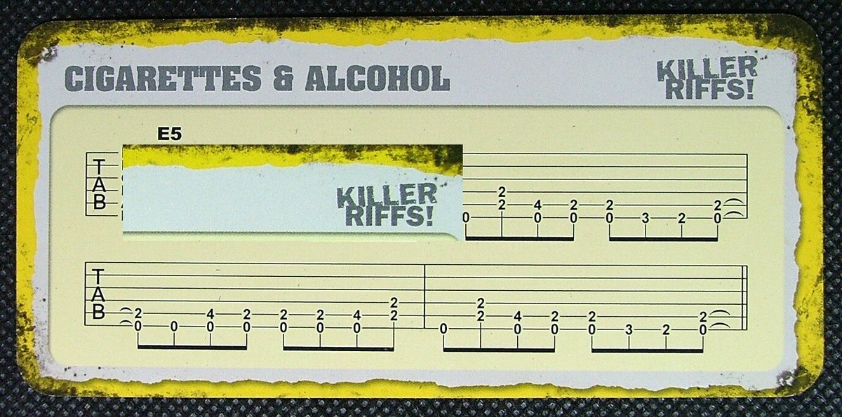 cigarettes and alcohol guitar tab Guitar riff TAB Cigarettes & Alcohol Oasis Noel Gallagher Paul Arthurs Q37