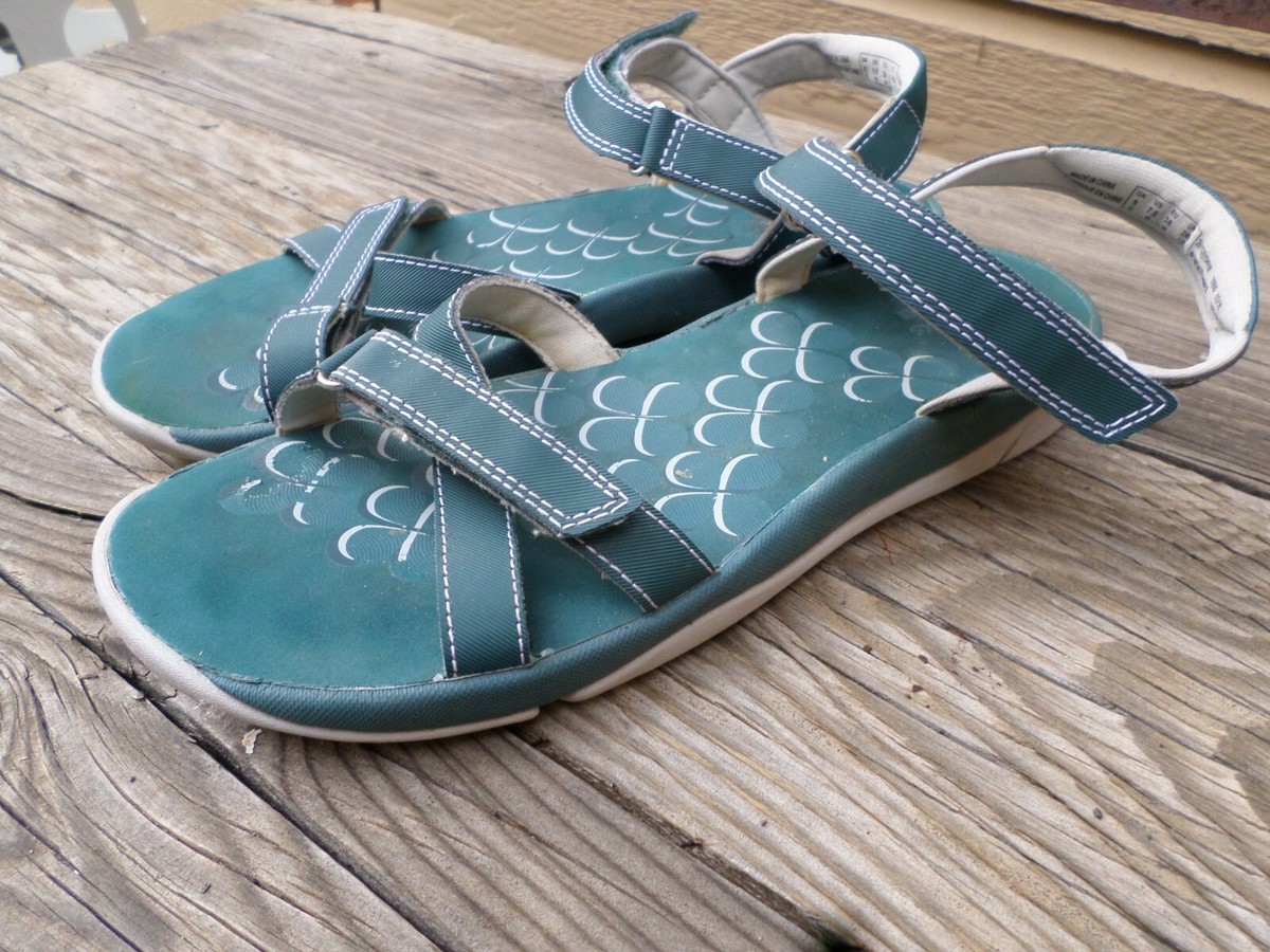 Clarks Collection Teal Green Adjustable Strap Sandals Women's M