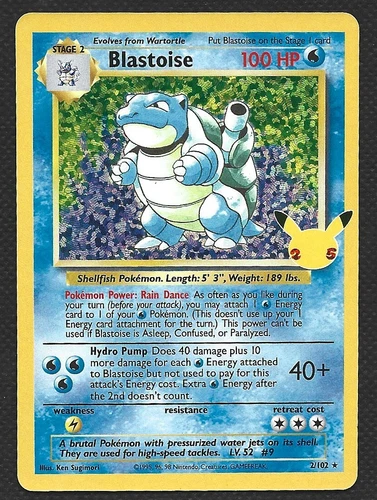 Pokemon Celebrations Blastoise 2/102 Classic Collection Holo Near Mint