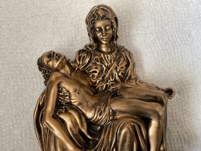Pieta , vintage 1999 , Life Symbols hand painted 6 t, 4 w , gold   #10