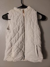 OshKosh B'gosh Gray Glittered Girls Quilted Full Zip Vest Size 10/12
