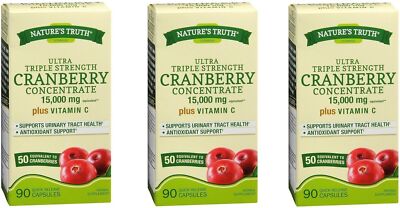 Nature's Truth Triple Strength Cranberry Concentrate Capsules 90ct (3 Pack)