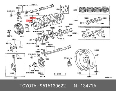 OE key, crankshaft for crankshaft pulley set, 9516130622 for  