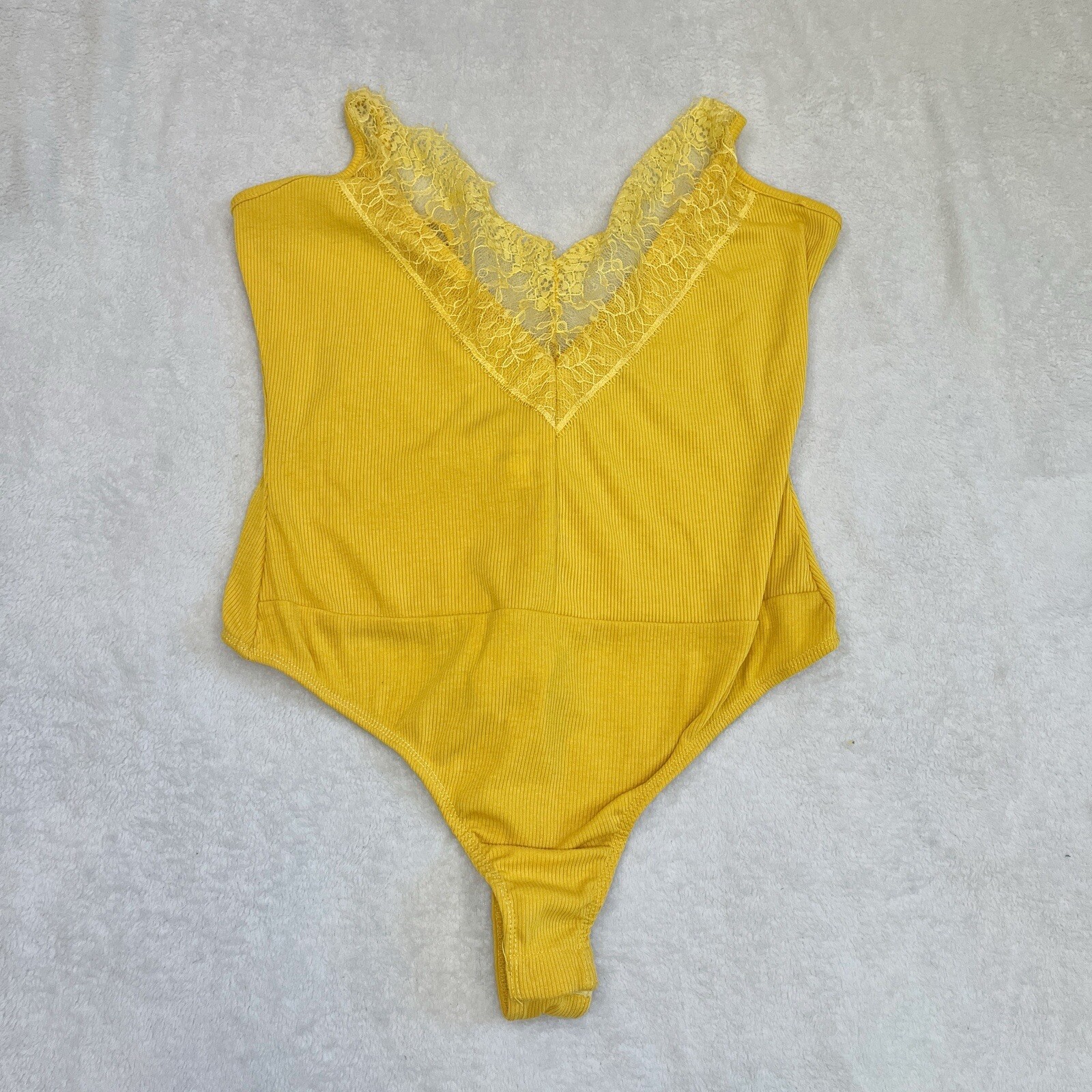 Revolve Super Down Backless Plunging Bodysuit Lac… - image 2