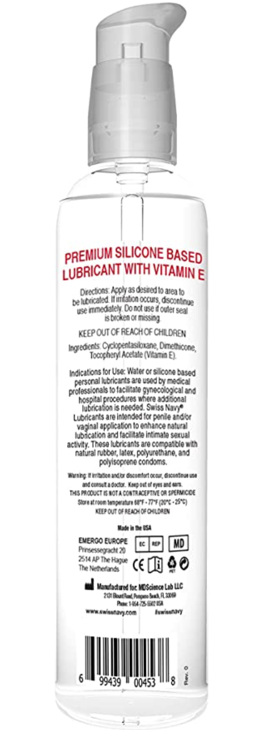 Swiss Navy Silicone Lubricant Personal Intimate Premium Lube 8oz