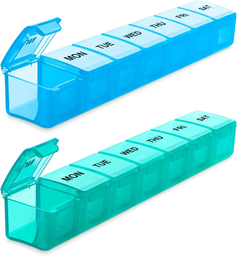 Organizador de pastillas semanal con compartimentos grandes