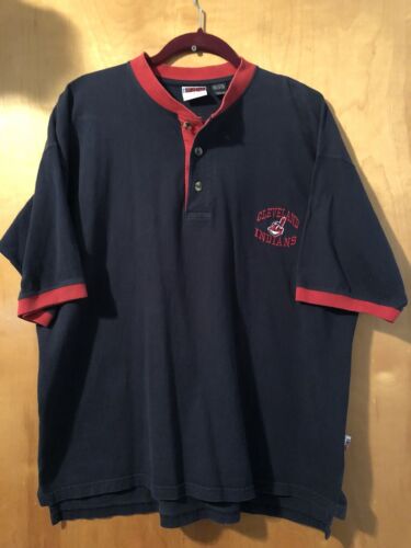 Vintage 1997 Mens Cleveland Indians Chief Wahoo 3 Button Polo. Size ...
