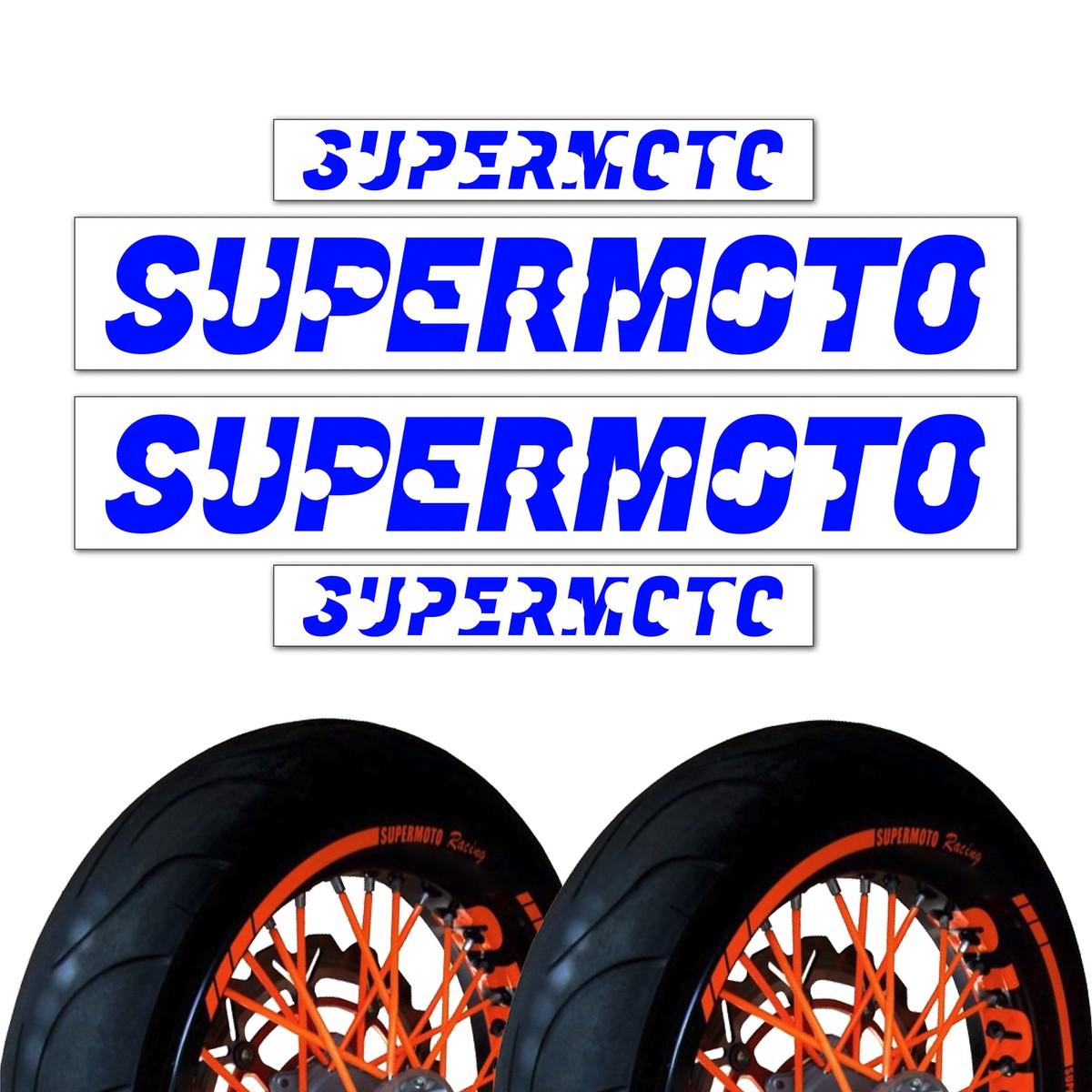 Blue Supermoto Decal Spoke Sticker For KAWASAKI KXF 450 14 15 16