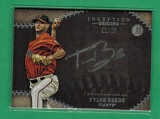 2015 BOWMAN INCEPTION TYLER BEEDE AUTO ON CARD SILVER INK PARALLEL 22/25 GIANTS